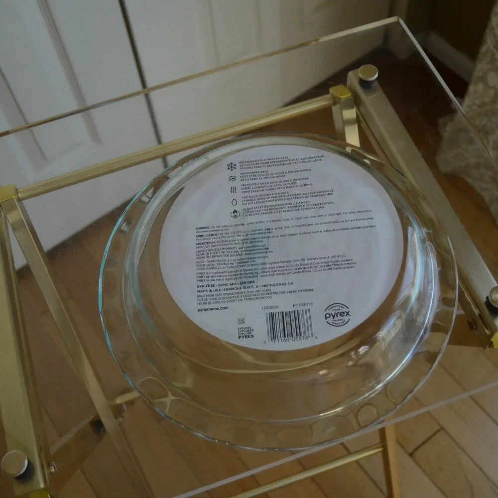 PYREX BAKE IT! Easy Grab Pie GLASS Baking Dish FLUTED EDGE 9.5